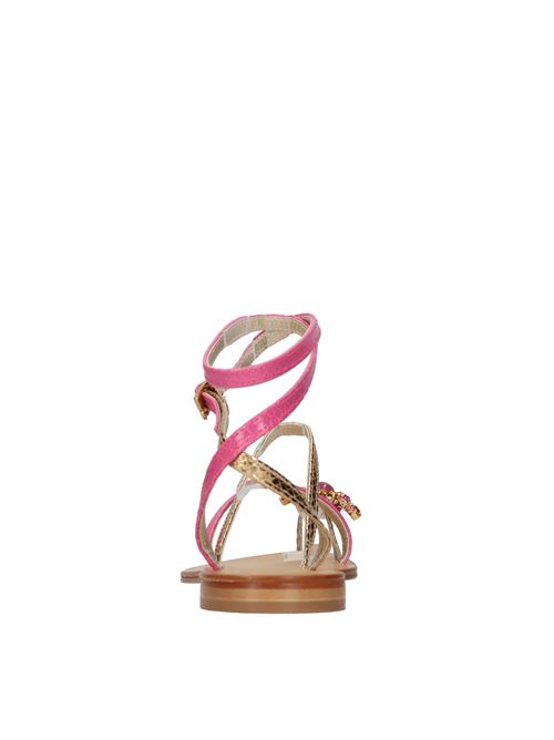 Sandali flat infradito in pelle EMANUELA CARUSO | R05/BT10TAMPCUOIFUXIA-ORO